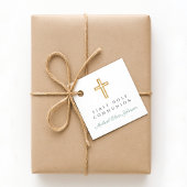 Elegant Green Cross Boy First Communion フェイバータグ