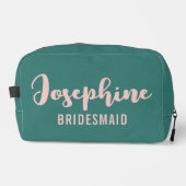 Elegant Green Custom Toiletry Bag for Bridesmaids ドップキット (正面)