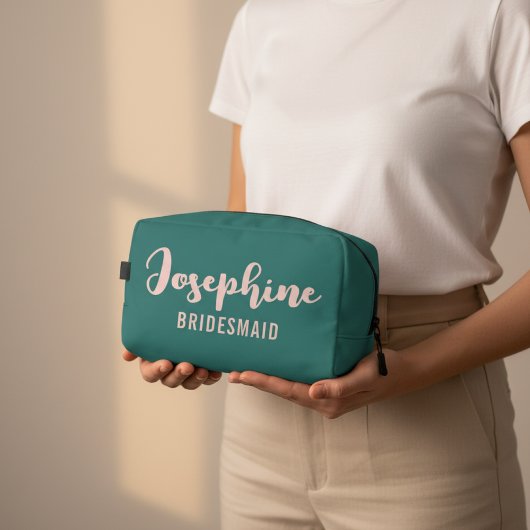 Elegant Green Custom Toiletry Bag for Bridesmaids ドップキット