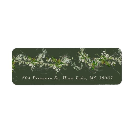 Elegant Green Eucalyptus Wedding Envelope ラベル (正面)