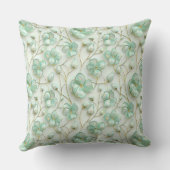 Elegant Green Floral クッション (裏面)