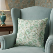 Elegant Green Floral クッション