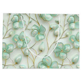 Elegant Green Floral ラージペーパーバッグ (裏面)