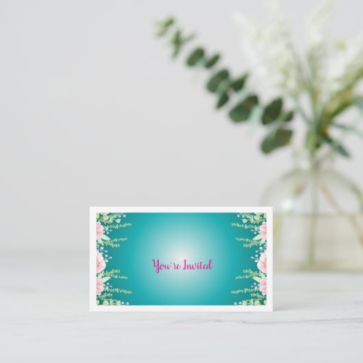 Elegant Green Floral Enclosure Card エンクロージャーカード (スタンド正面)