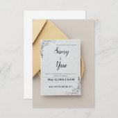 Elegant Green Floral Save the Date Wedding Invitat サンキューカード (正面/裏面)