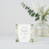Elegant Green Floral Wedding Invitation Template エンクロージャーカード (スタンド正面)