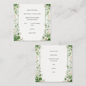 Elegant Green Floral Wedding Invitation Template エンクロージャーカード (正面/裏面)