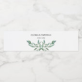 Elegant Green Foliage  Wedding  Water Bottle Label ペットボトルラベル (シングルラベル)