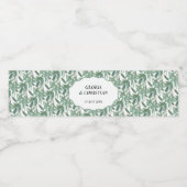 Elegant Green Foliage  Wedding  Water Bottle Label ペットボトルラベル (シングルラベル)