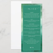 Elegant Green Formal Wedding Menu メニュー (正面/裏面)