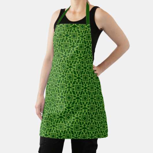  Elegant Green Geometric Patterns エプロン (インサイチュ)