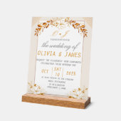 Elegant Green & Gold Acrylic Welcome Sign アクリルサイン (傾斜)