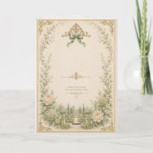 Elegant Green & Gold Birthday Card for Mom カード (裏面)