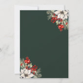 Elegant Green Gold Botanical Christmas Party 招待状 (裏面)