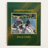 Elegant Green & Gold Celestial Design Add Text プランナー手帳 (正面)