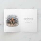 Elegant Green Gold Christian Photo シーズンカード (内部)