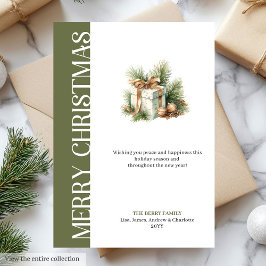 Elegant Green Gold Christmas Gift Digital Card シーズンカード