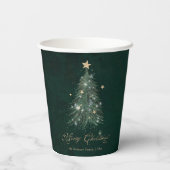Elegant Green Gold Christmas Tree  紙コップ (裏面)
