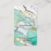 Elegant Green Gold Marble Logo & QR Code Modern 名刺 (裏面)