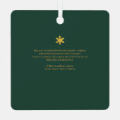 Elegant green & Gold Merry Christmas Photos -  メタルオーナメント (裏面)