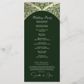 Elegant Green & Gold Monogram Wedding Program プログラム (裏面)