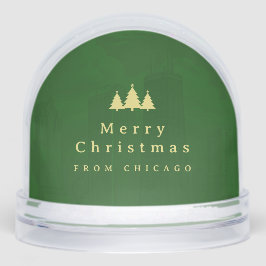 Elegant Green Gold Photo Snow Globe
