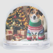 Elegant Green Gold Photo Snow Globe (裏面)