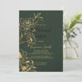 Elegant Green Gold Retirement Party Invitation Flo 招待状 (スタンド正面)