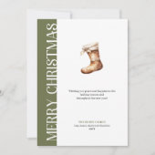 Elegant Green Gold Script Christmas Greeting シーズンカード (正面)