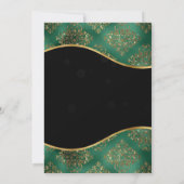 Elegant Green & Gold Snowflake Sweet 16 サンキューカード (裏面)