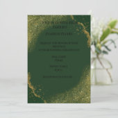 Elegant Green Gold Spark Wedding Invitation 招待状 (スタンド正面)