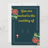 Elegant Green & Gold Wedding Invitation 招待状 (裏面)