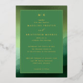 Elegant Green Gradient Wedding Invitation 箔招待状 (正面)
