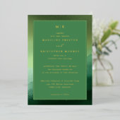 Elegant Green Gradient Wedding Invitation 箔招待状 (立ち正面)