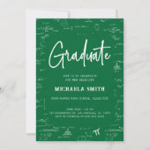 Elegant Green Graduate Math Photo Graduation 招待状 (正面)