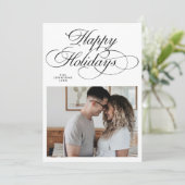 Elegant Green Happy Holidays Photo Christmas  シーズンカード (スタンド正面)