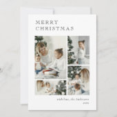 Elegant Green Holiday Photo Collage Christmas Card シーズンカード (正面)