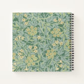 Elegant Green Jasmine Floral Pattern ノートブック (裏面)