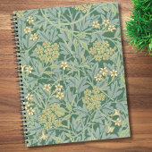 Elegant Green Jasmine Floral Pattern ノートブック