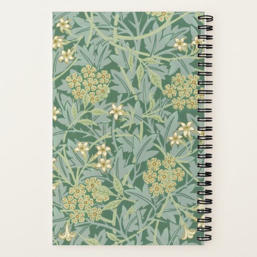 Elegant Green Jasmine Floral Pattern ノートブック (裏面)