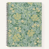 Elegant Green Jasmine Floral Pattern ノートブック (正面)