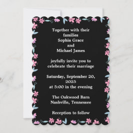 Elegant Green Leaves Nature Design | Minimal Botan 招待状