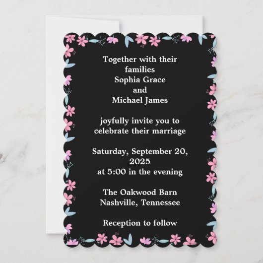 Elegant Green Leaves Nature Design | Minimal Botan 招待状 (正面)