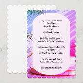 Elegant Green Leaves Nature Design | Minimal Botan 招待状 (正面/裏面)