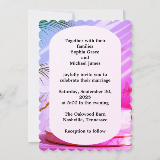 Elegant Green Leaves Nature Design | Minimal Botan 招待状 (正面)