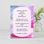 Elegant Green Leaves Nature Design | Minimal Botan 招待状 (スタンド正面)