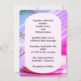 Elegant Green Leaves Nature Design | Minimal Botan 招待状