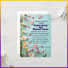 Elegant Green Leaves Nature Design | Minimal Botan 招待状