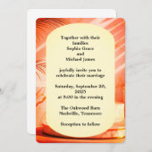 Elegant Green Leaves Nature Design | Minimal Botan 招待状 (正面/裏面)