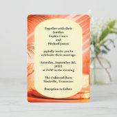 Elegant Green Leaves Nature Design | Minimal Botan 招待状 (スタンド正面)